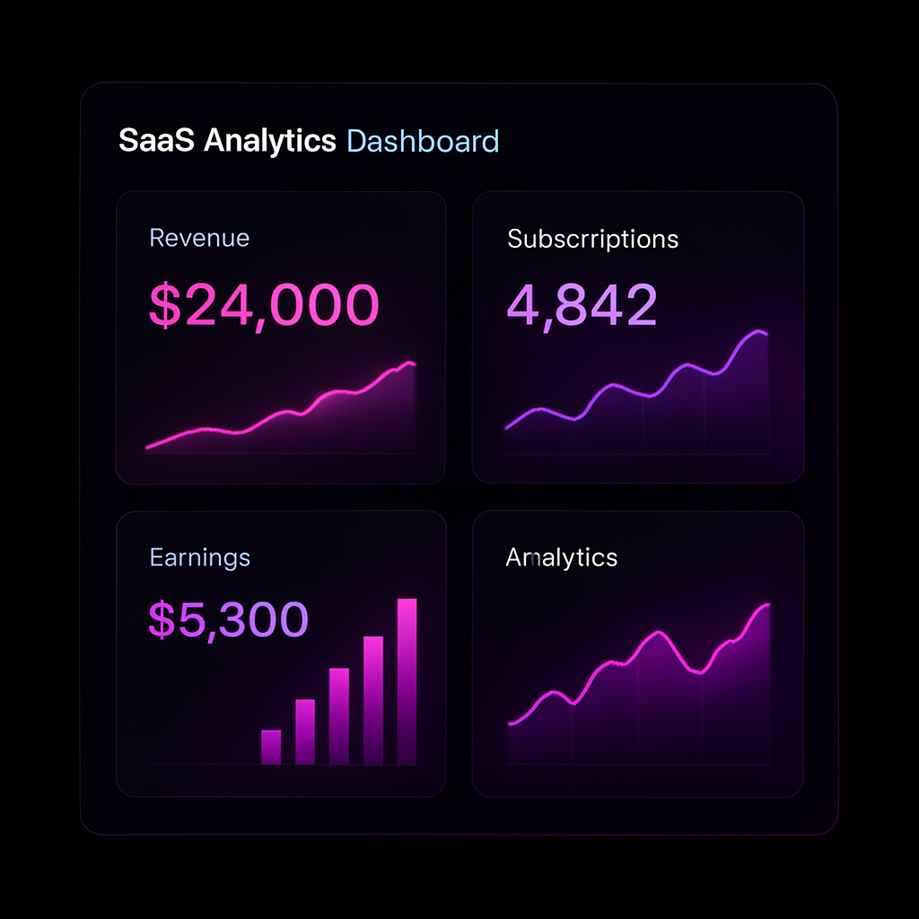 Dashboard de fytestudios mostrando gráficos de ingresos y suscriptores